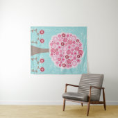 Rosa Blossom Gemäldeter Kunstbaum Wandteppich (Beispiel (Horizontal))