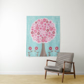 Rosa Blossom Gemäldeter Kunstbaum Wandteppich (Beispiel)