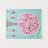 Rosa Blossom Gemäldeter Kunstbaum Wandteppich (Vorderseite (Horizontal))