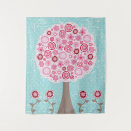 Rosa Blossom Gemäldeter Kunstbaum Wandteppich