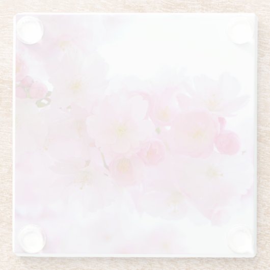 Rosa Blossom Glasuntersetzer (Rückseite)