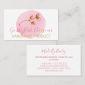 Rosa Blossom Handgefertigte Seifenschale Butter Visitenkarte (Vorne/Hinten)