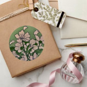 Rosa Blossom Kaskadenaufkleber Runder Aufkleber