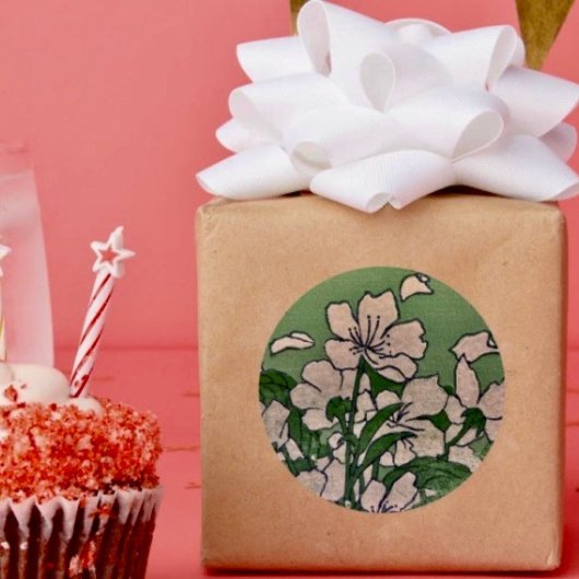 Rosa Blossom Kaskadenaufkleber Runder Aufkleber