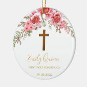 Rosa Blossom Kommunion Chalice Keepake Ornament" Keramik Ornament (Links)