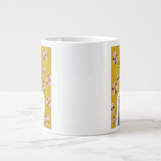 Rosa Blossom Lady - Gelb Jumbo-Tasse (Vorderseite)