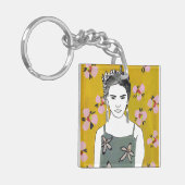 Rosa Blossom Lady - Gelb Schlüsselanhänger (Vorderseite links)