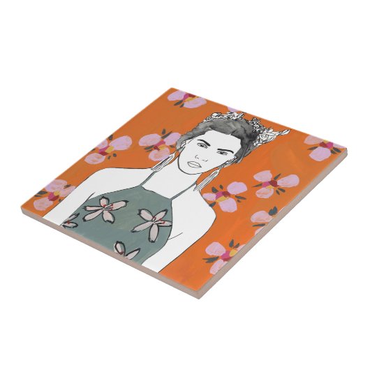 Rosa Blossom Lady - Orange Fliese (Seite)