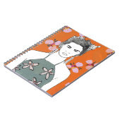 Rosa Blossom Lady - Orange Notizblock (Linke Seite)