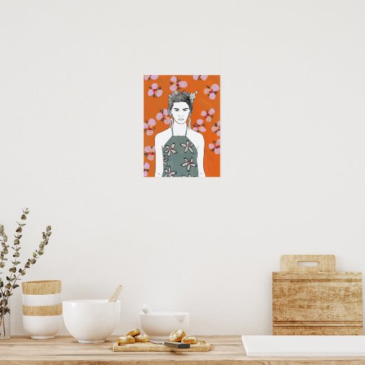 Rosa Blossom Lady - Orange Poster (Küche)