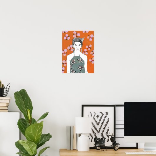 Rosa Blossom Lady - Orange Poster (Heimbüro)