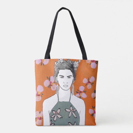 Rosa Blossom Lady - Orange Tasche (Rückseite)