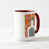 Rosa Blossom Lady - Orange Tasse (VorderseiteRechts)