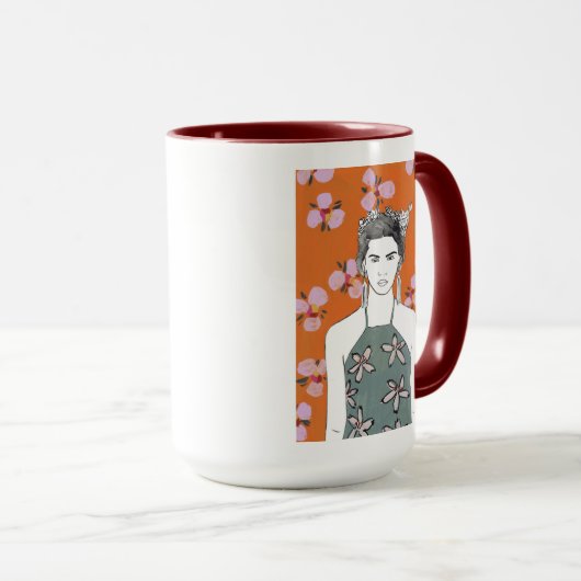 Rosa Blossom Lady - Orange Tasse (VorderseiteRechts)