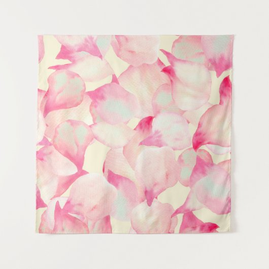 Rosa Blossom Natur. Schwarze Wasserfarbe Natur. Ro Wandteppich (Vorderseite (Horizontal))