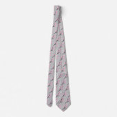 Rosa Blossom Necktie mit Abstraktem Grau Krawatte (Rückseite)