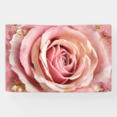 Rosa Blossom Rose Aquarellmalerei Wandkunst Print Banner (Horizontal)