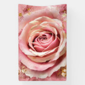 Rosa Blossom Rose Aquarellmalerei Wandkunst Print Banner (Vertikal)