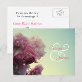 Rosa Blossom Save the Date Postkarte (Vorne/Hinten)