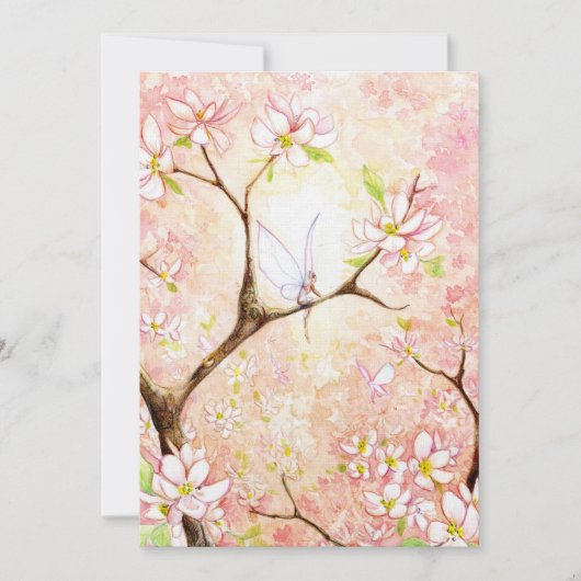 Rosa Blossom Schlichte Einladung (Vorderseite)