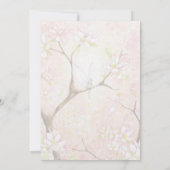 Rosa Blossom Schlichte Einladung (Rückseite)