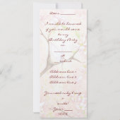 rosa Blossom-Sicht Einladung (Rückseite)