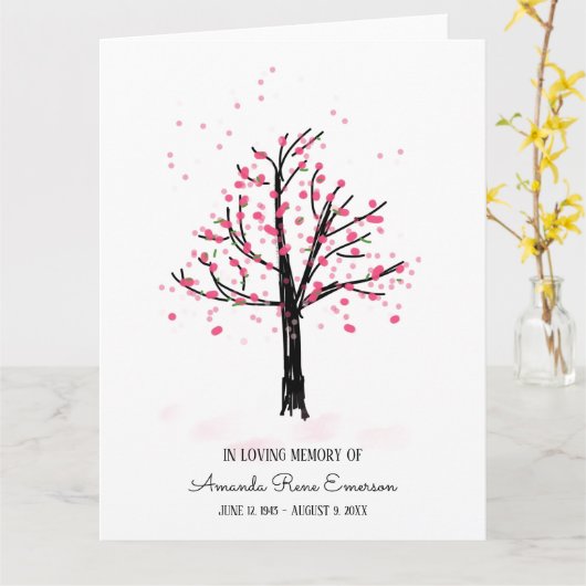 Rosa Blossom Tree in Love Memory Beileid Karte (Gelbe Blume)