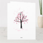 Rosa Blossom Tree in Love Memory Beileid Karte (Rückseite)