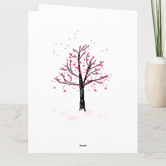 Rosa Blossom Tree in Love Memory Beileid Karte (Rückseite)