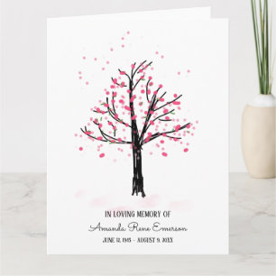 Rosa Blossom Tree in Love Memory Beileid Karte