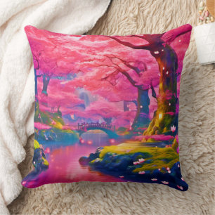 Rosa Blossom Walddesign Kissen