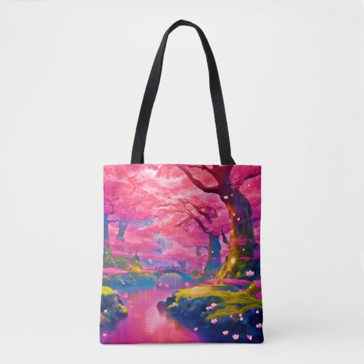 Rosa Blossom Walddesign Tasche (Vorderseite)