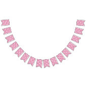 Rosa Blossom Wasserfarben Wimpelkette (Alle)