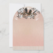 Rosa Blossom Zweig Vintage Liebesvögel Hochzeit Einladung (Rückseite)