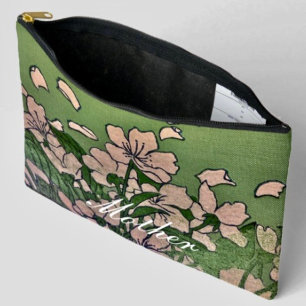 Rosa BlossomGrüne Drucktasche mit Nähen Zubehörtasche