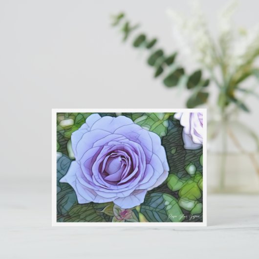 Rosa Blue Bajou Postkarte (Stehend Vorderseite)