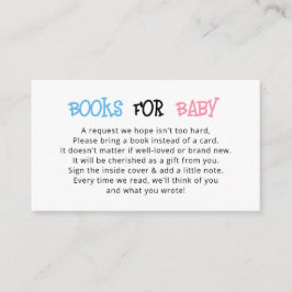 Rosa Blue Gender Reveal Book Request Begleitkarte