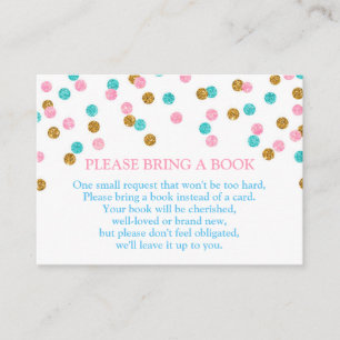 Rosa Blue Gold Dots Book Request Card Begleitkarte