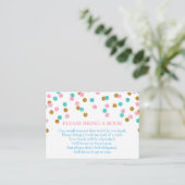 Rosa Blue Gold Dots Book Request Card Begleitkarte (Stehend Vorderseite)
