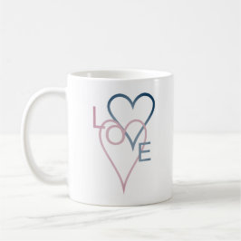 Rosa & Blue Lovehart Design Kaffeetasse