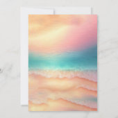 Rosa Blue Ocean Beach Wasserfarbe Eleganter Sommer Save The Date (Rückseite)