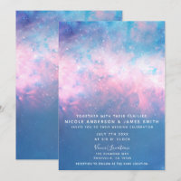 Rosa & Blue Starry Cosmic Cotton Candy Sky Wedding