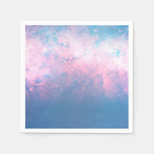 Rosa & Blue Starry Cosmic Cotton Candy Sky Wedding Serviette (Vorderseite)