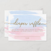 Rosa Blue Watercolor Diaper Raffel Ticket Begleitkarte (Vorne/Hinten)