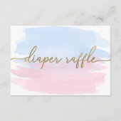 Rosa Blue Watercolor Diaper Raffel Ticket Begleitkarte (Rückseite)