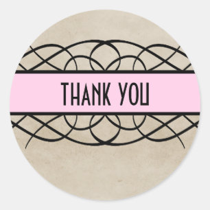 Rosa Blüh Border Danke Stickers