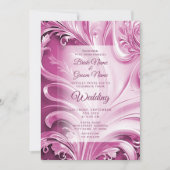 Rosa Blühend Einladung zur Hochzeit (Vorderseite)