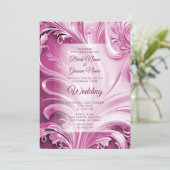 Rosa Blühend Einladung zur Hochzeit (Stehend Vorderseite)