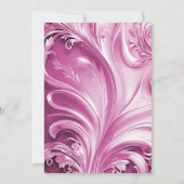 Rosa Blühend Einladung zur Hochzeit (Rückseite)