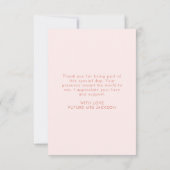 Rosa blühende Blume Brautparty Dankeskarte (Rückseite)